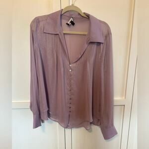 Bebe Y2K Style Semi Sheer Sparkly Lavender Blouse Medium